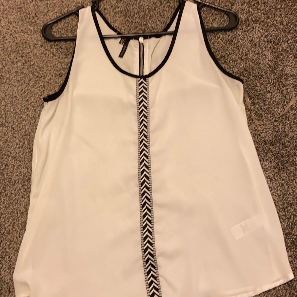 White tank top with Aztec print